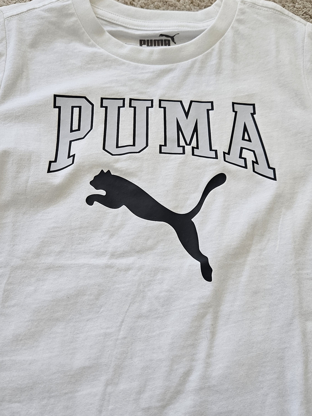 PUMA White & Black Logo Cat T-Shirt